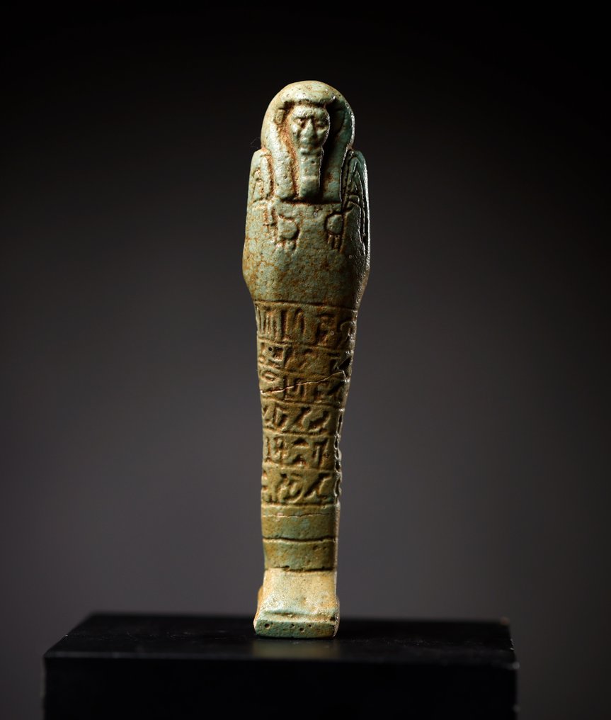 Antigo Egito, Pré-dinástico Faience Shabti com relatório. - 12.5 cm #1.1