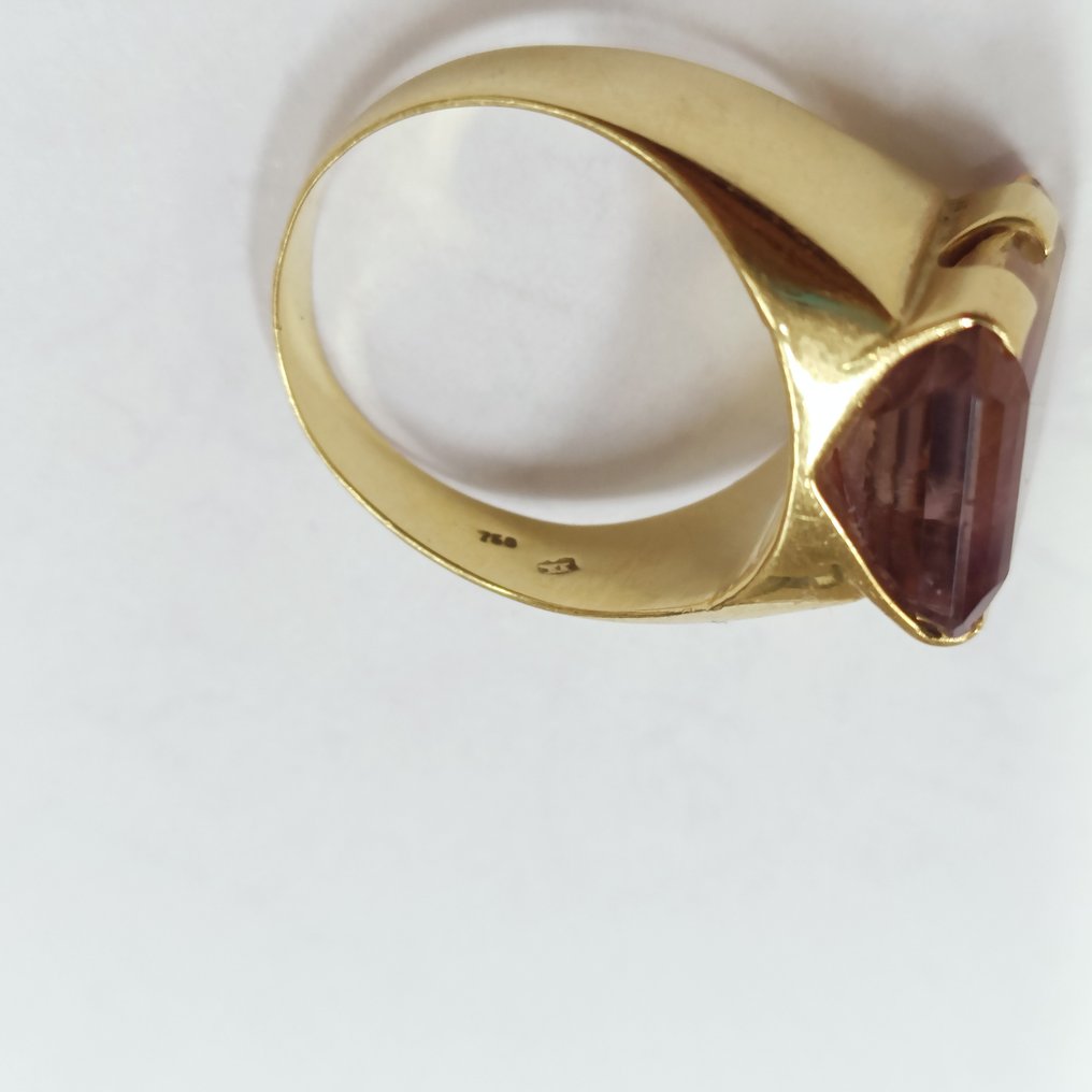 Ring - 18 karaat Geel goud - 6.00ct. tw. Ametrien - Ring 18K goud, Ametrine #3.2
