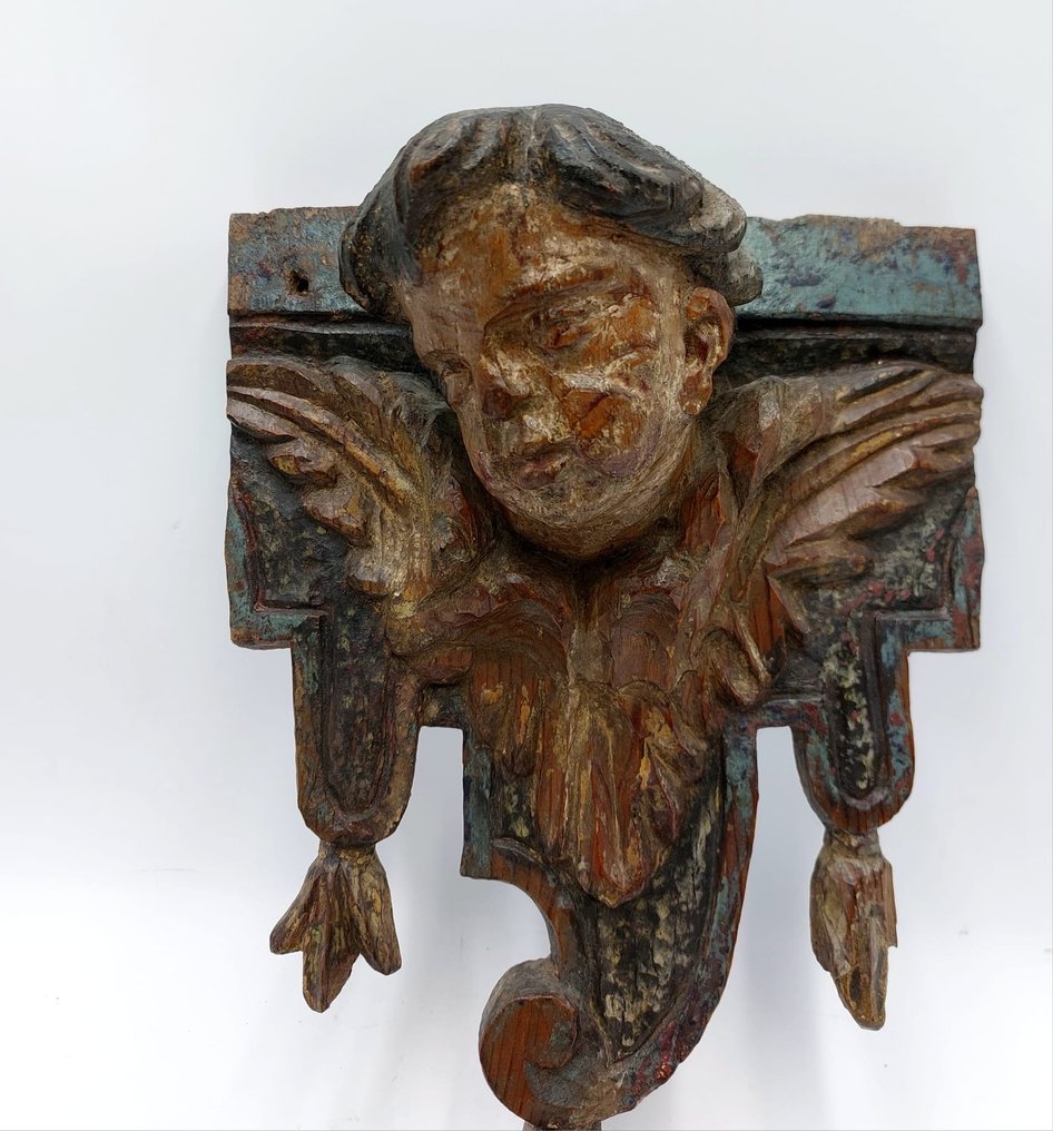 sculptuur, Cabeza de querubín - 32 cm - Hout #1.2