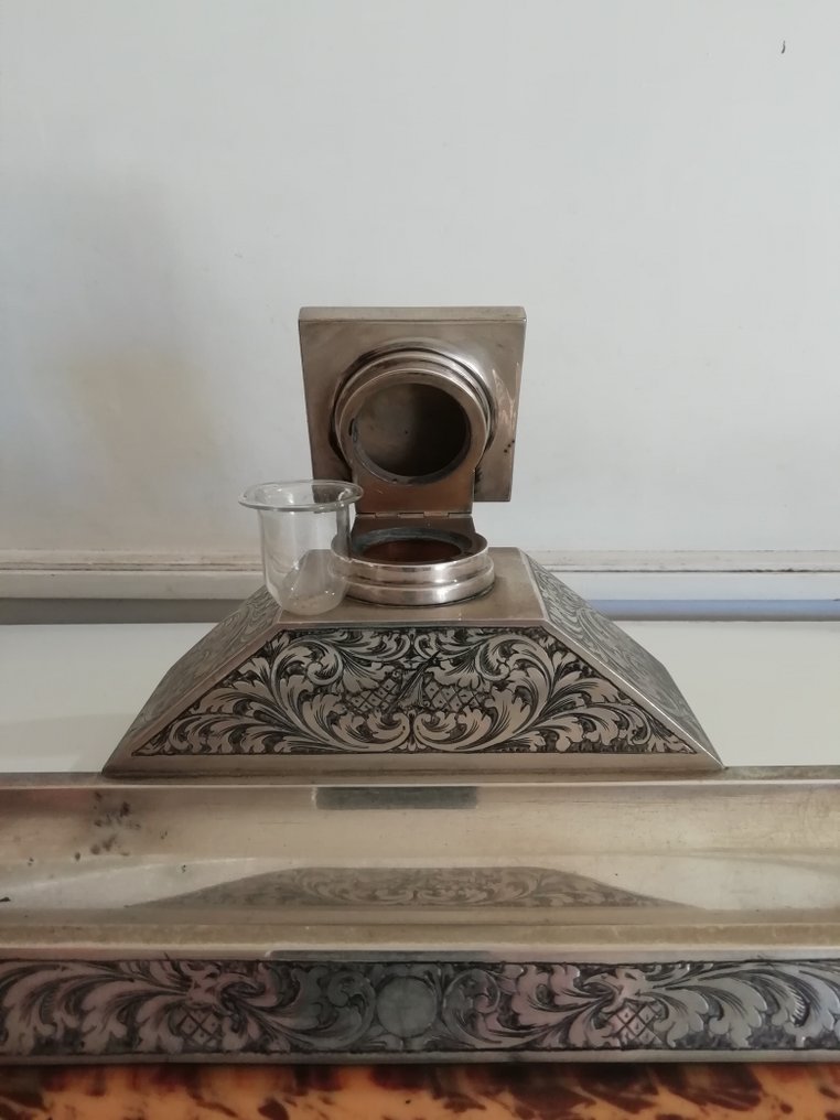Skrivbordsset  (6) - Art Nouveau Calderoni Milano 1KG -Italien-800 silver-bakelit- #3.1