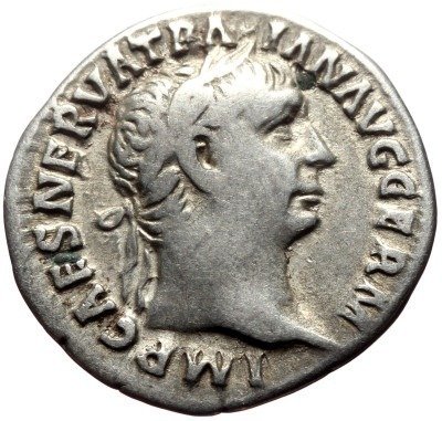 Romarriket. Trajan (AD 98-117). Denarius Nice patina #1.1