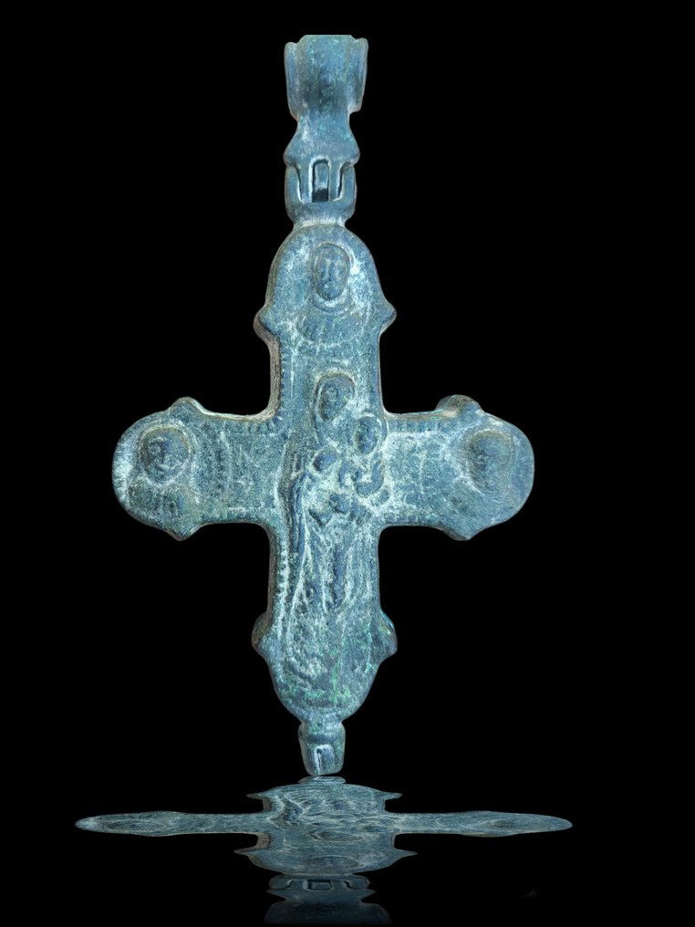 Bizantino eccellente croce dello scorpione in bronzo Croce - 115 mm #1.2
