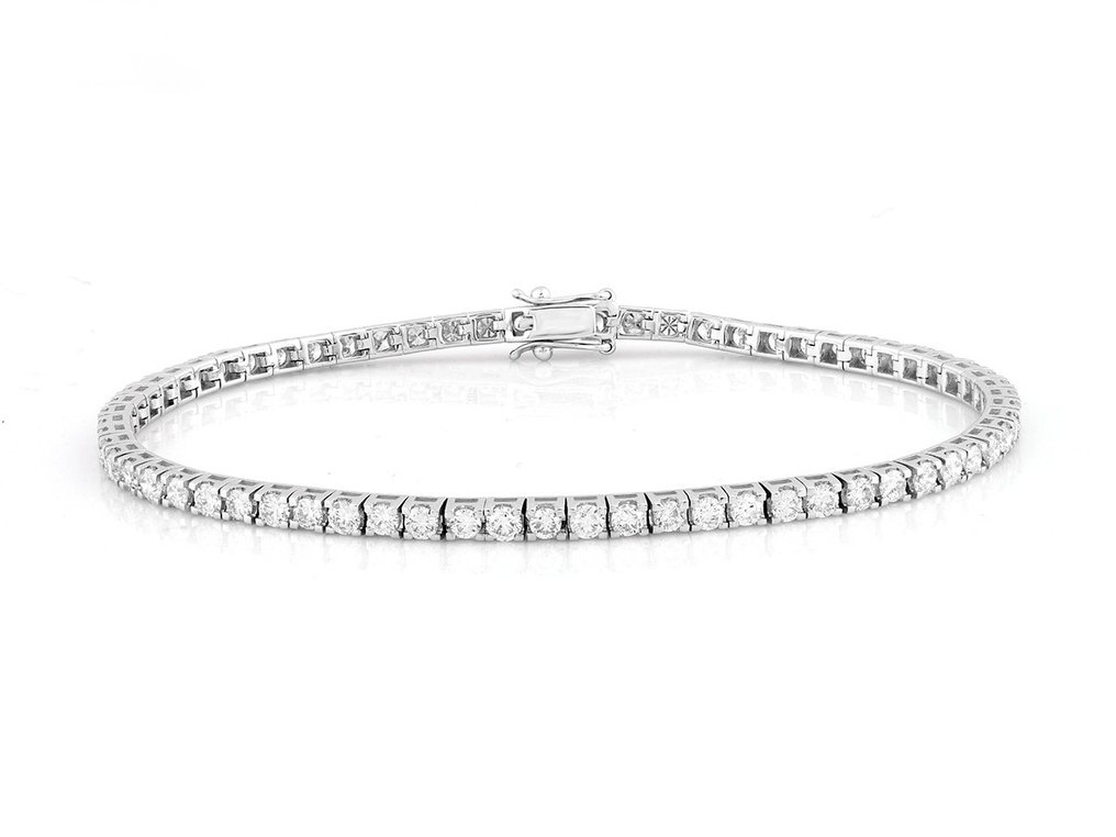 Bracelet - 18 carats Or blanc -  3.15ct. tw. Diamant  (Naturelle) #2.1