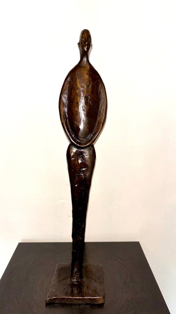 Abdoulaye Derme - sculptuur, Filiforme - 44 cm - 44 cm - Brons #1.1