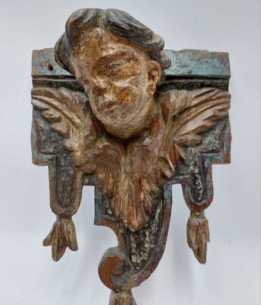 sculptuur, Cabeza de querubín - 32 cm - Hout #1.3