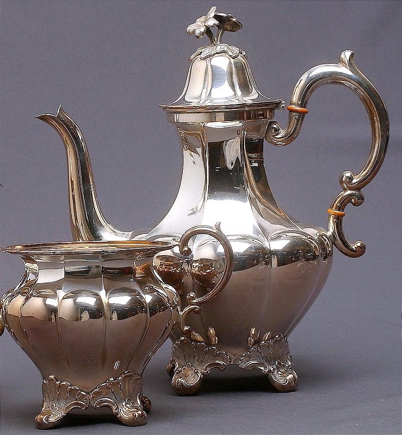 茶具 (3) - Timeless Splendor: Antique 1920s Swedish C.G. Hallberg Silver-Plated Tea Serving Set - A Testament - 镀银 #1.2
