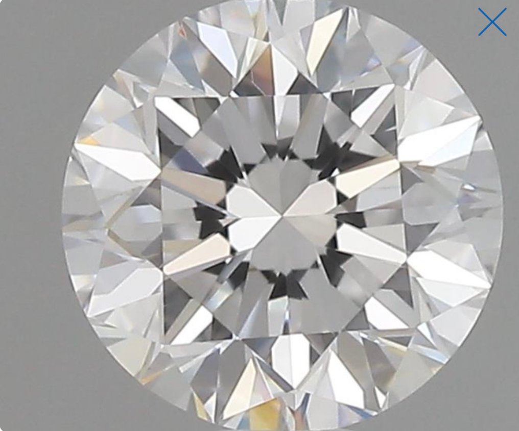 1 pcs Diamant  (Natur)  - 0.90 ct - Rund - F - VVS2 - Gemological Institute of America (GIA) #1.1