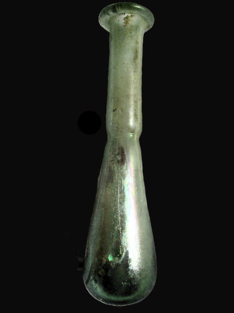 Ancient Roman Blue Iridescent Glass Unguentarium Set - 12.5 cm #1.2