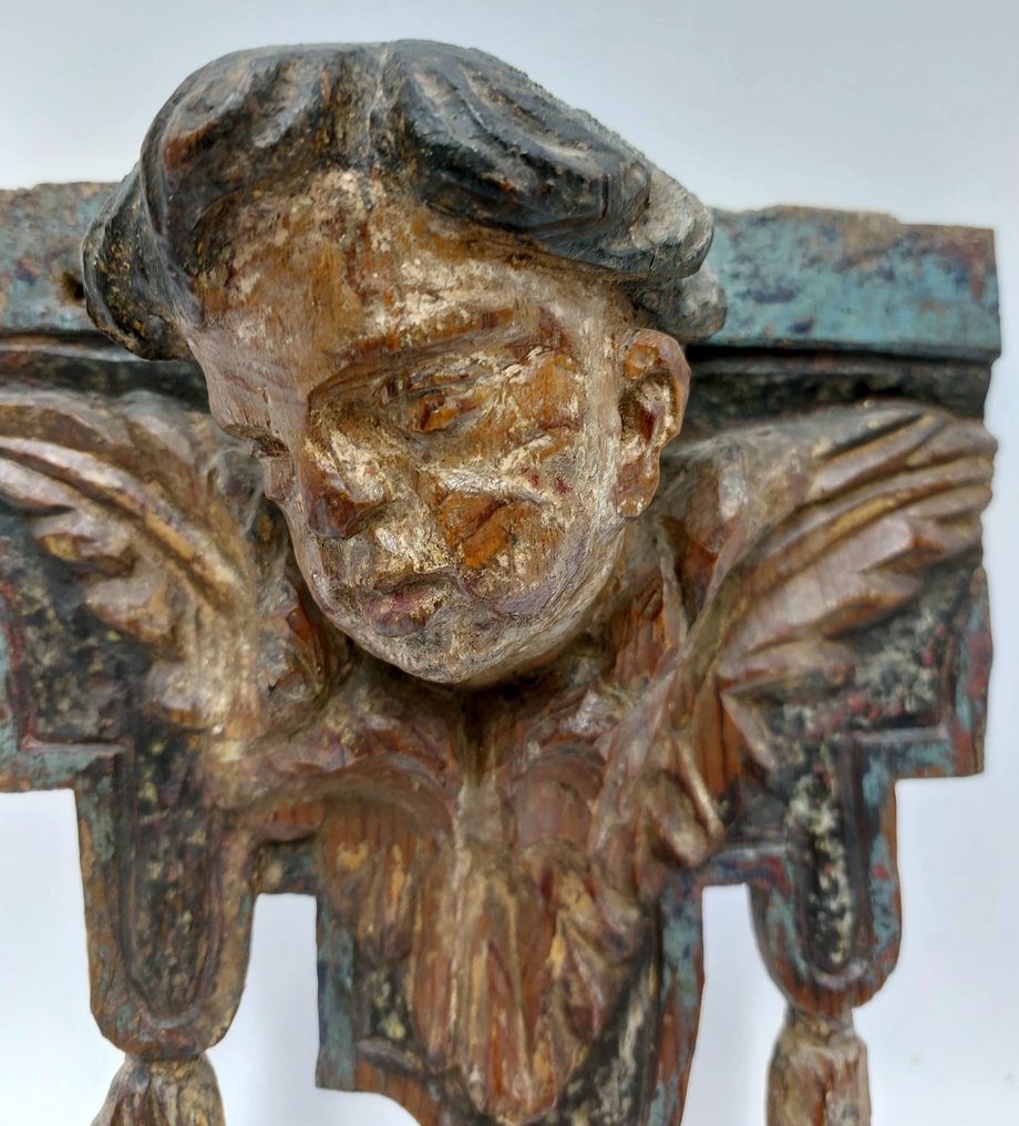 sculptuur, Cabeza de querubín - 32 cm - Hout #2.1