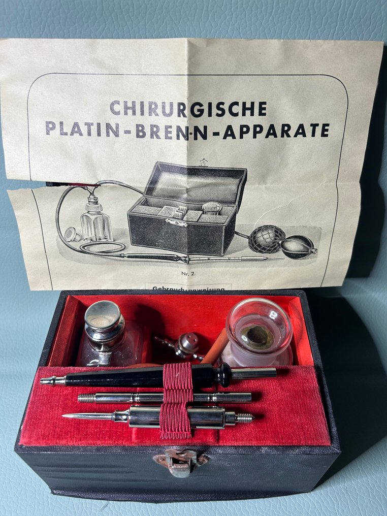 German Surgery Platinum Burner - Medical instrument - Alloy - full set & original box #1.1