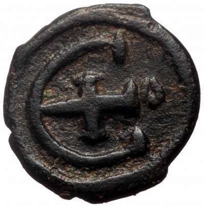 Imperio bizantino. Justiniano I (527-565 e. c.). 4 Nummi / Pentanummium Great patina  (Sin Precio de Reserva) #1.2