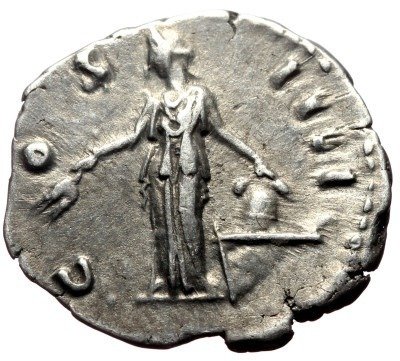 Römisches Reich. Antoninus Pius (138-161 n.u.Z.). Denarius #1.2