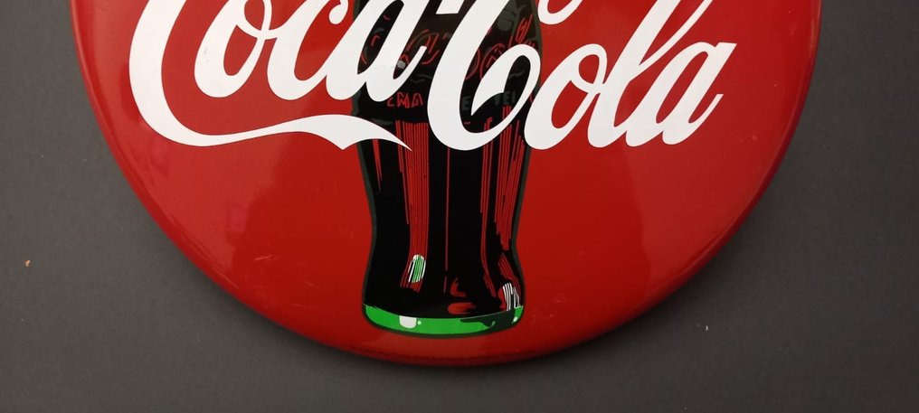 Coca Cola - Cartel Letrero Publicitario Boton Coca Cola 1990 - década de 1990 #3.1