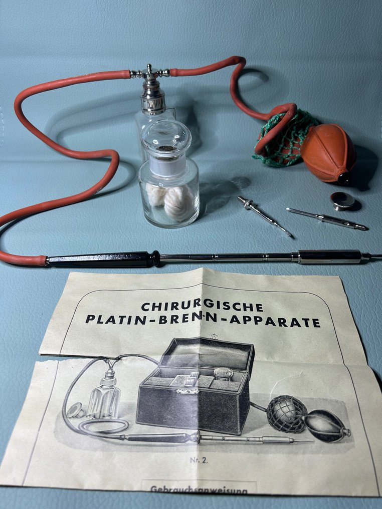 German Surgery Platinum Burner - Medical instrument - Alloy - full set & original box #2.1