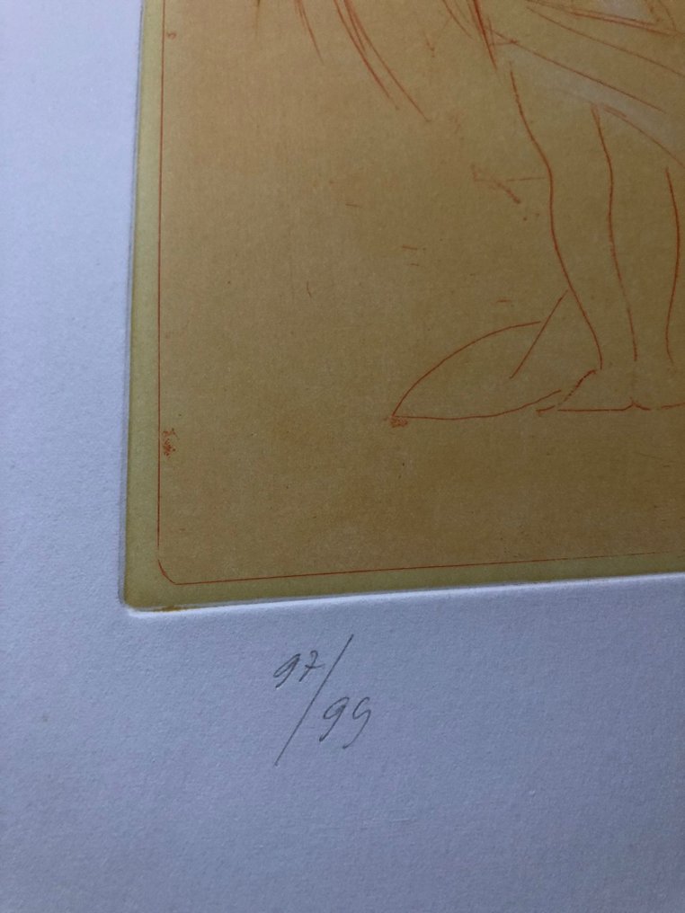 Piero Guccione (XX) - Σκάλισμα μπλοκ, L'angelo - 70 cm - Χαρτί - 1999 #2.1