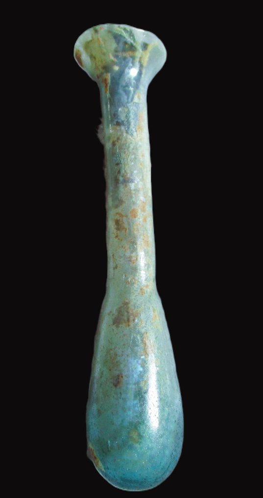 Oud-Romeins Blauwe iriserende glazen Unguentarium-set - 12.5 cm #2.1