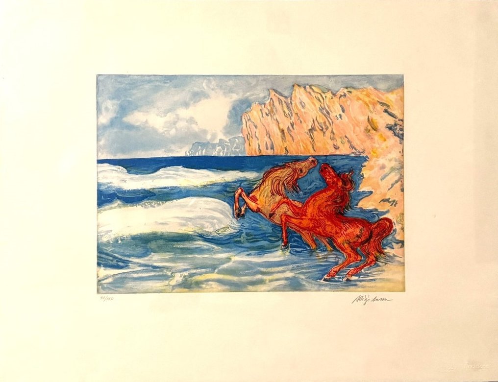 Aligi Sassu (1912-2000) - Cavalli a Cala Barca #2.1