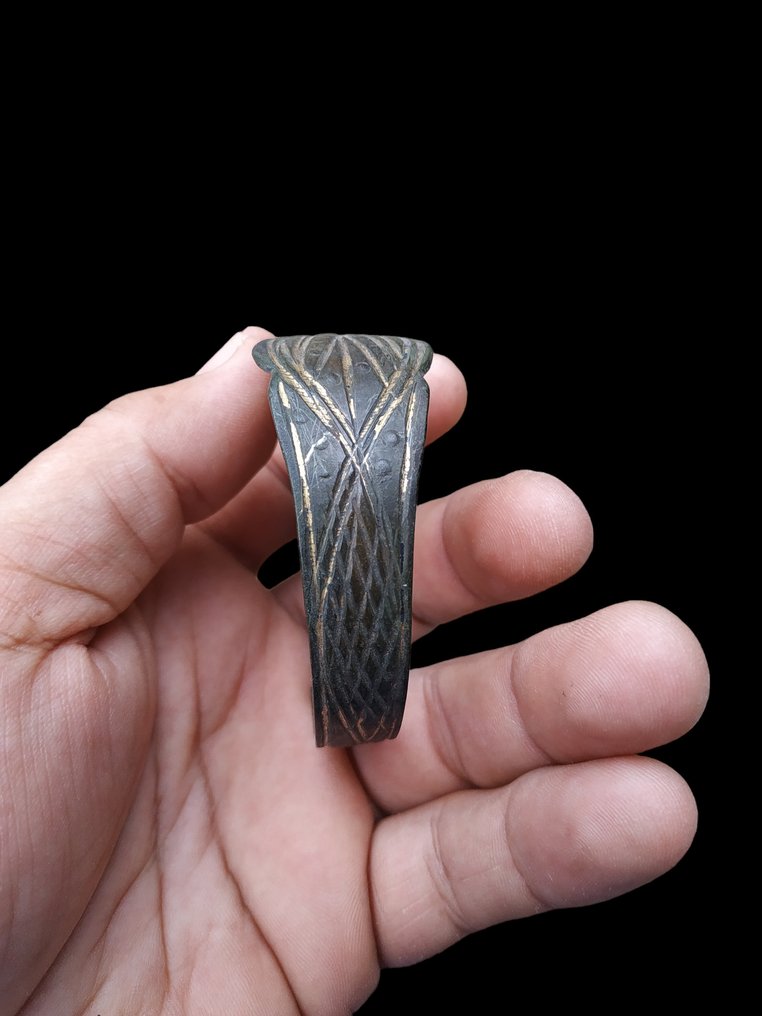 Wikingerzeit Bronze: Armband mit goldenem Filigran Armring #1.2