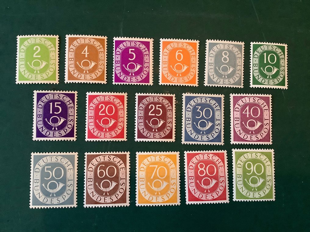 Germania, Repubblica Federale 1951 - Corno postale - approvato Schlegel BPP - Michel 123/138 #2.2