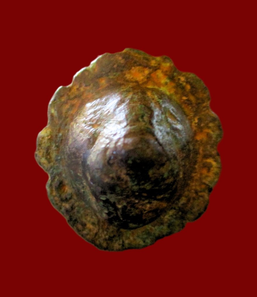 Starożytny Rzym Brązowe głowy lwa i orła - 3 cm #3.2