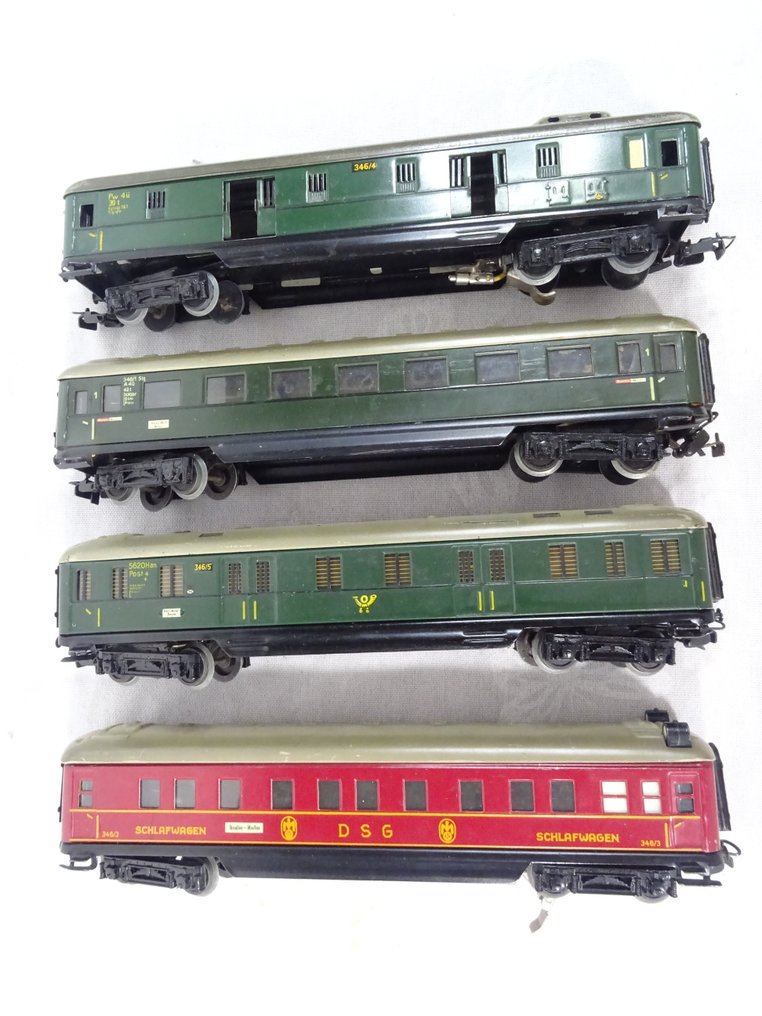 Märklin H0 - 346-1/346-3/346-4/346-5 - Model train passenger carriage (4) - 4 vintage cars - DB #1.1