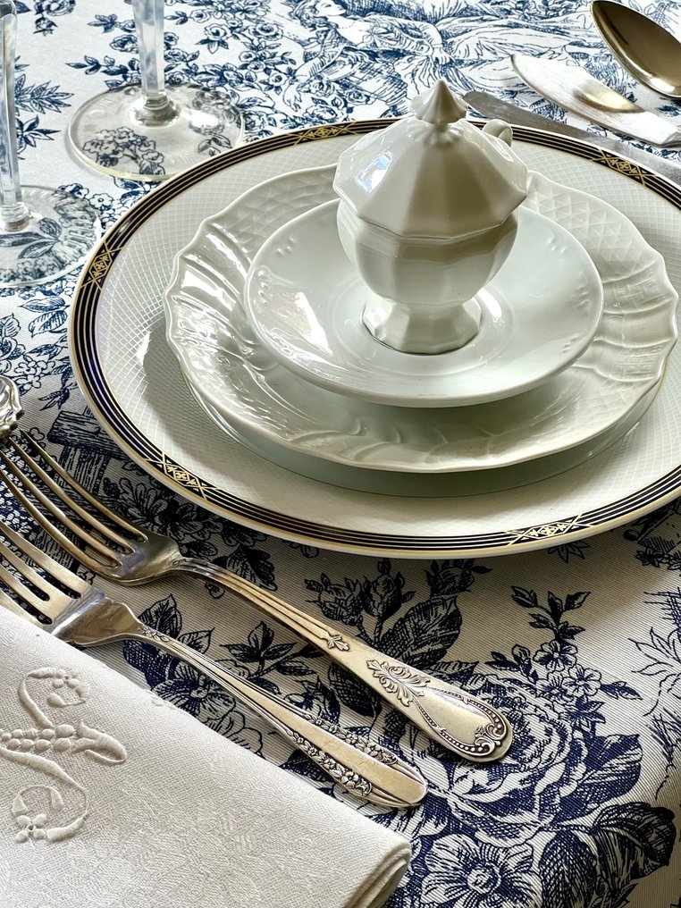 浪漫风格的 toile de jouy 图案桌布。 - 桌布  - 270 cm - 180 cm #3.2