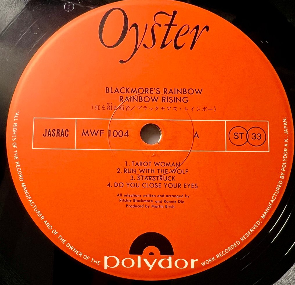 Rainbow - Rainbow Rising - 1st JAPAN PRESS - Ft Dio, Ritchie Blackmore, Cozy Powell… - Disc vinil - 1st Pressing, Presă japoneză - 1976 #3.1
