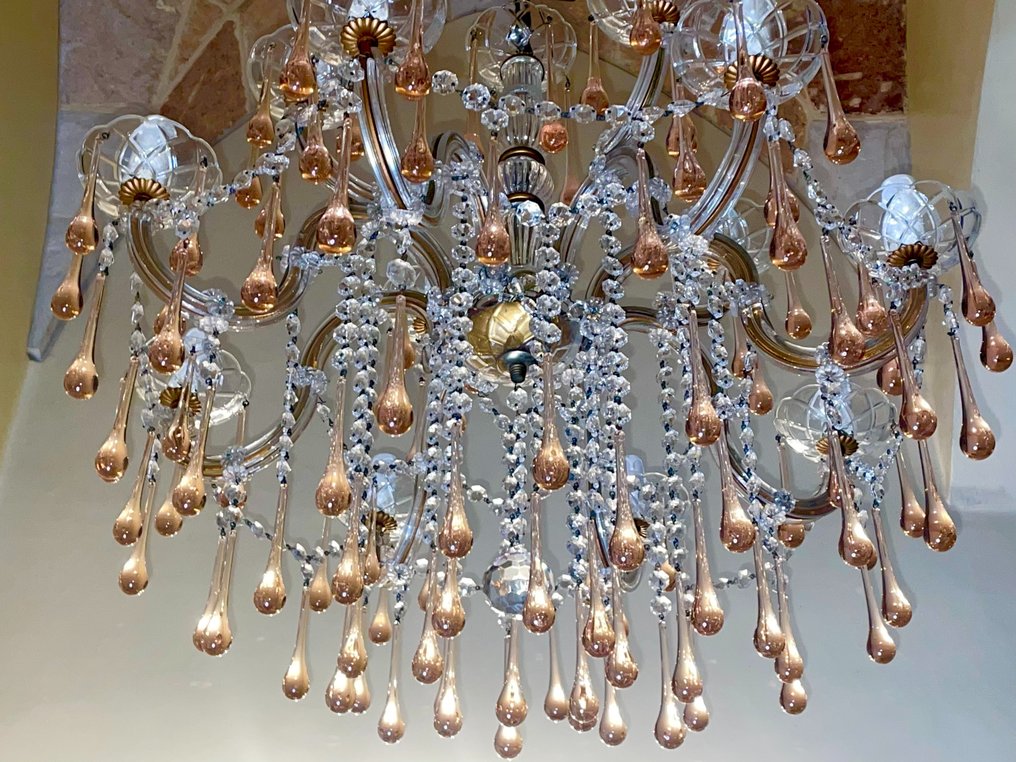 Lysekrone - imponerende 12 lys - Glas, Metal, Murano #2.2
