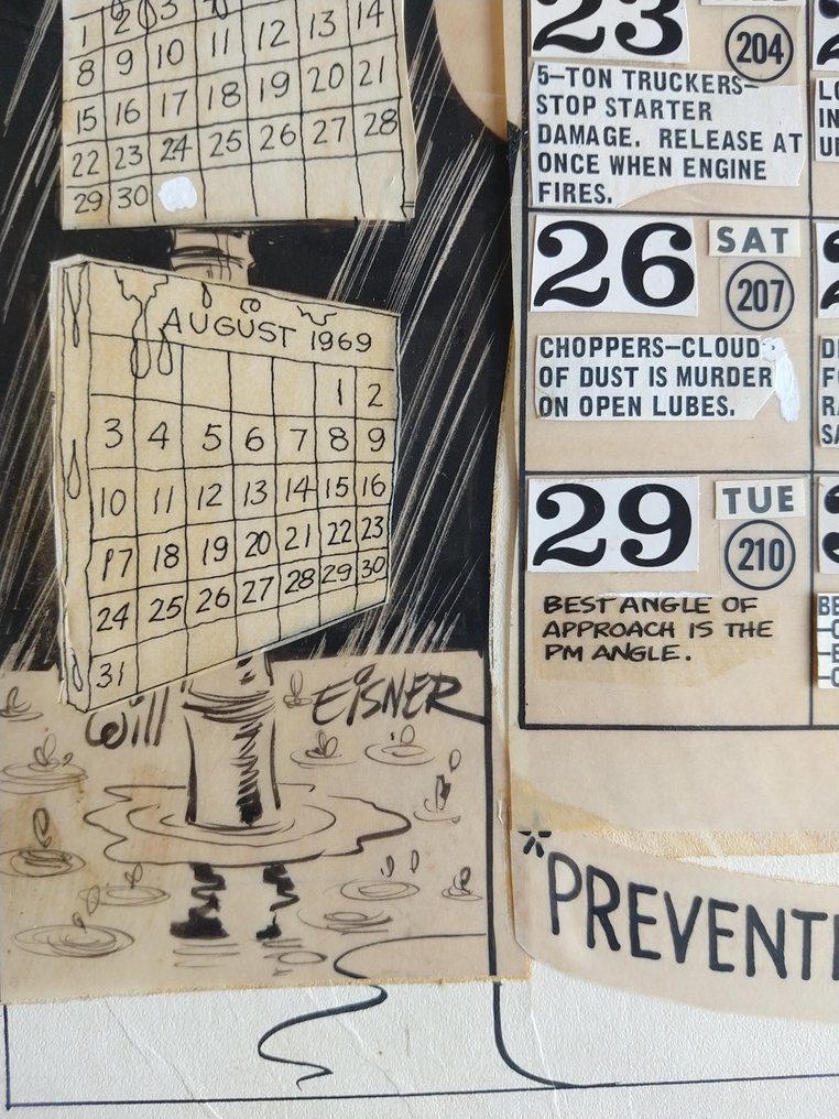 Eisner Will 1 Original drawing Military calendar July 1969