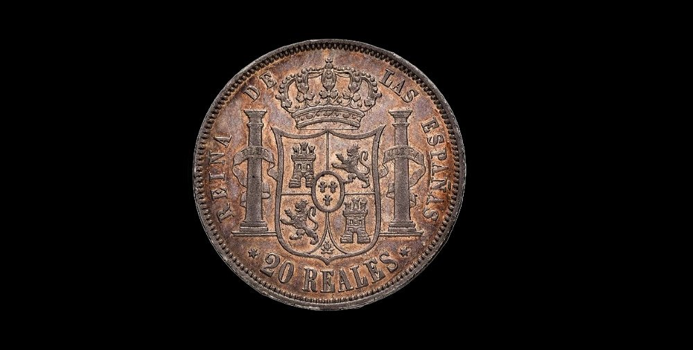Spanje. Isabel II (1833-1868). 20 Reales 1858. Madrid #2.1