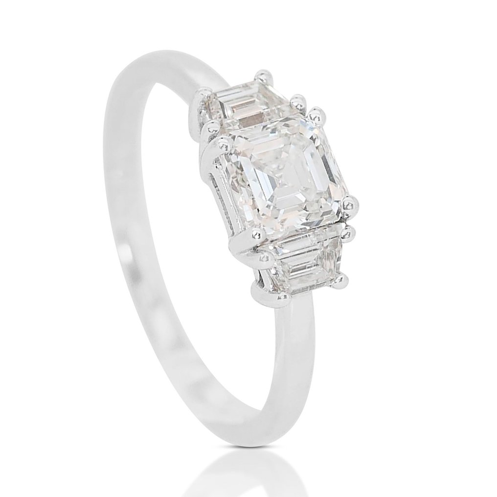 Anel - 18 K Ouro branco -  1.34ct. tw. Diamante  (Natural) - Diamante #2.1