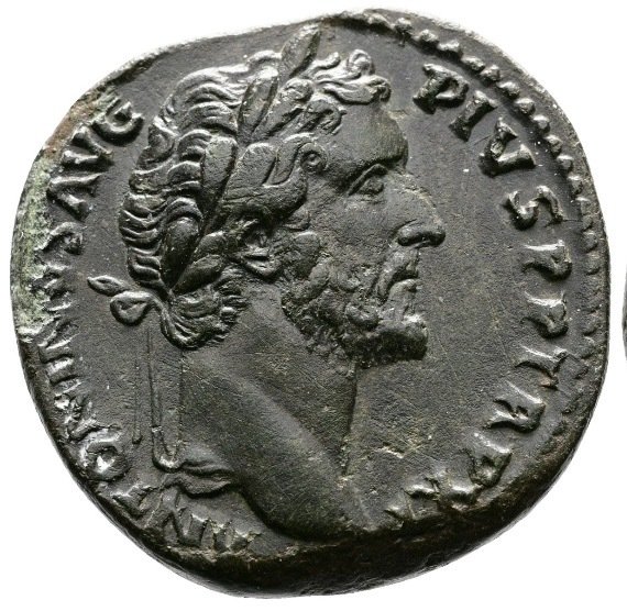 Romeinse Rijk. Antoninus Pius with a Portrait of the Finest Style. Sestertius 138-161 AD. #1.1