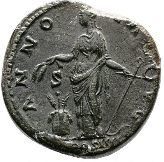 Romeinse Rijk. Antoninus Pius with a Portrait of the Finest Style. Sestertius 138-161 AD. #1.2
