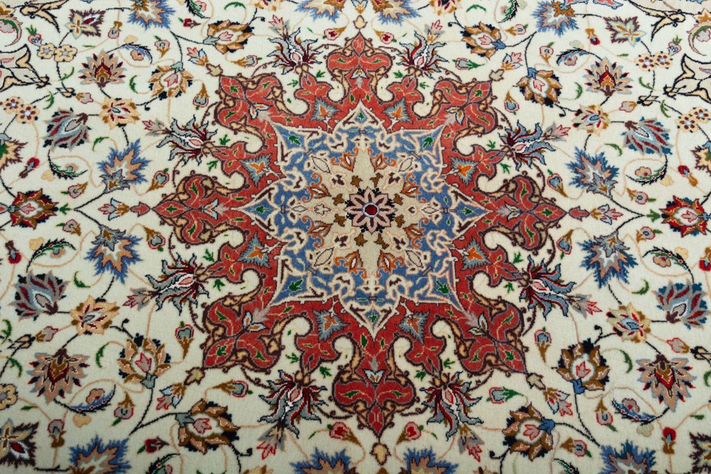 Tabriz 50 Raj - Zeer fijn Perzisch tapijt met veel zijde - Vloerkleed - 201 cm - 201 cm - professioneel gereinigd #3.2