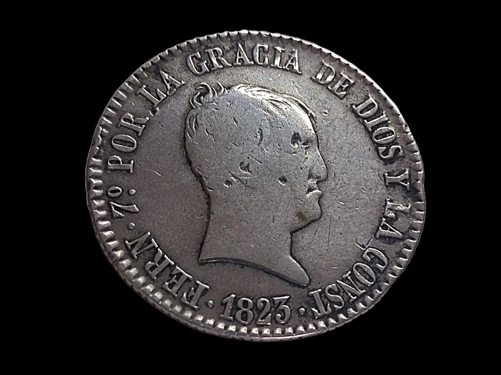 Spanien. Fernando VII (1813-1833). 4 Reales 1823. Sevilla RD. #1.1