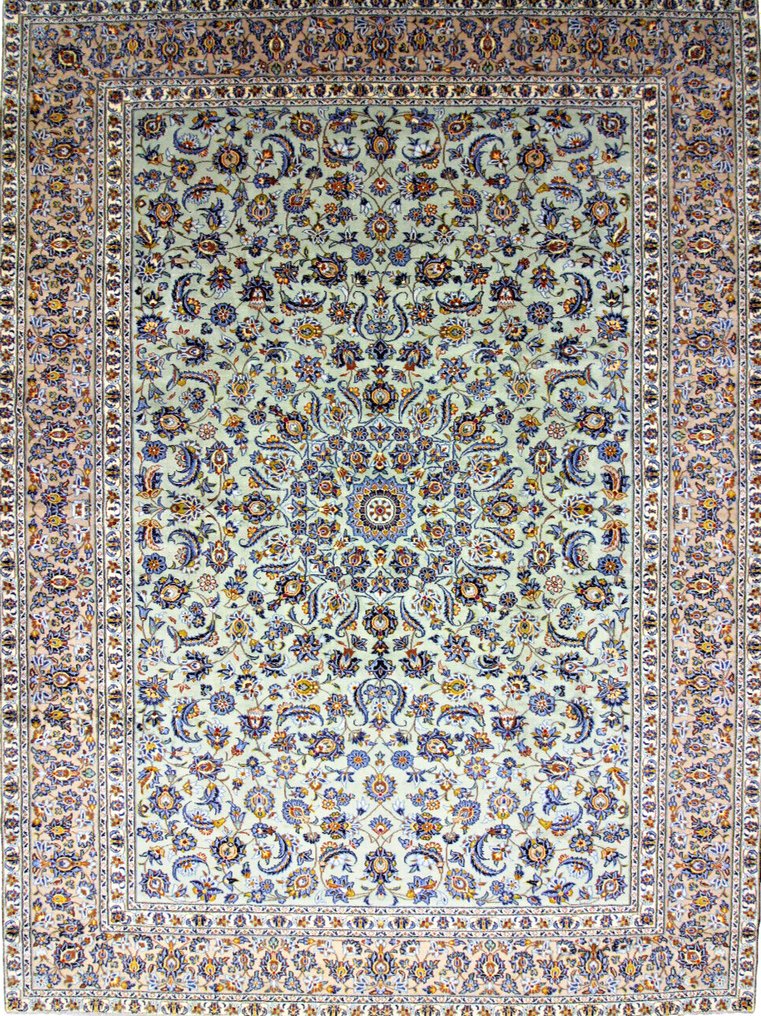 Lã de cortiça fina Kashan como nova - Tapete - 395 cm - 295 cm #1.1