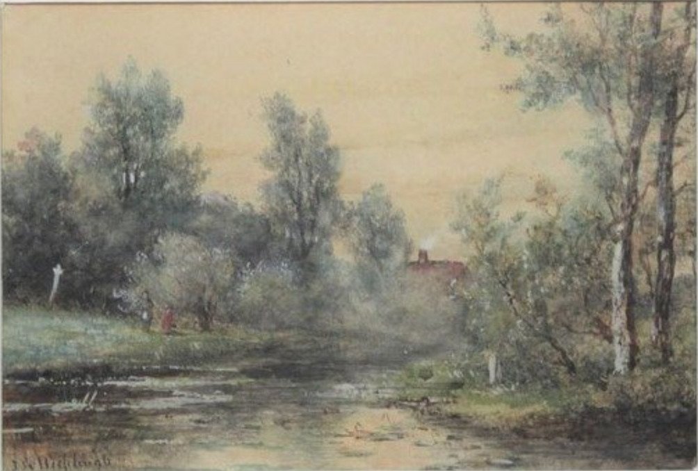 Johannes Pieter Wisselingh (1812-1899) - Landschap met bosvennetje #1.1
