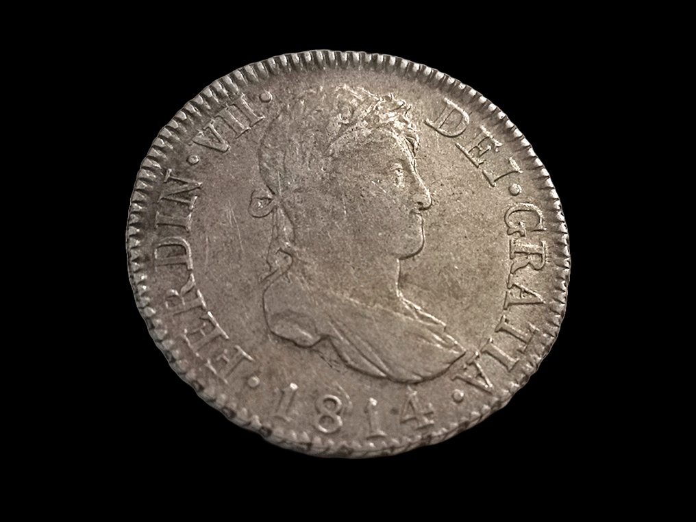 Spagna. Fernando VII (1813-1833). 2 Reales 1814  Madrid GJ. Busto laureado. #1.1