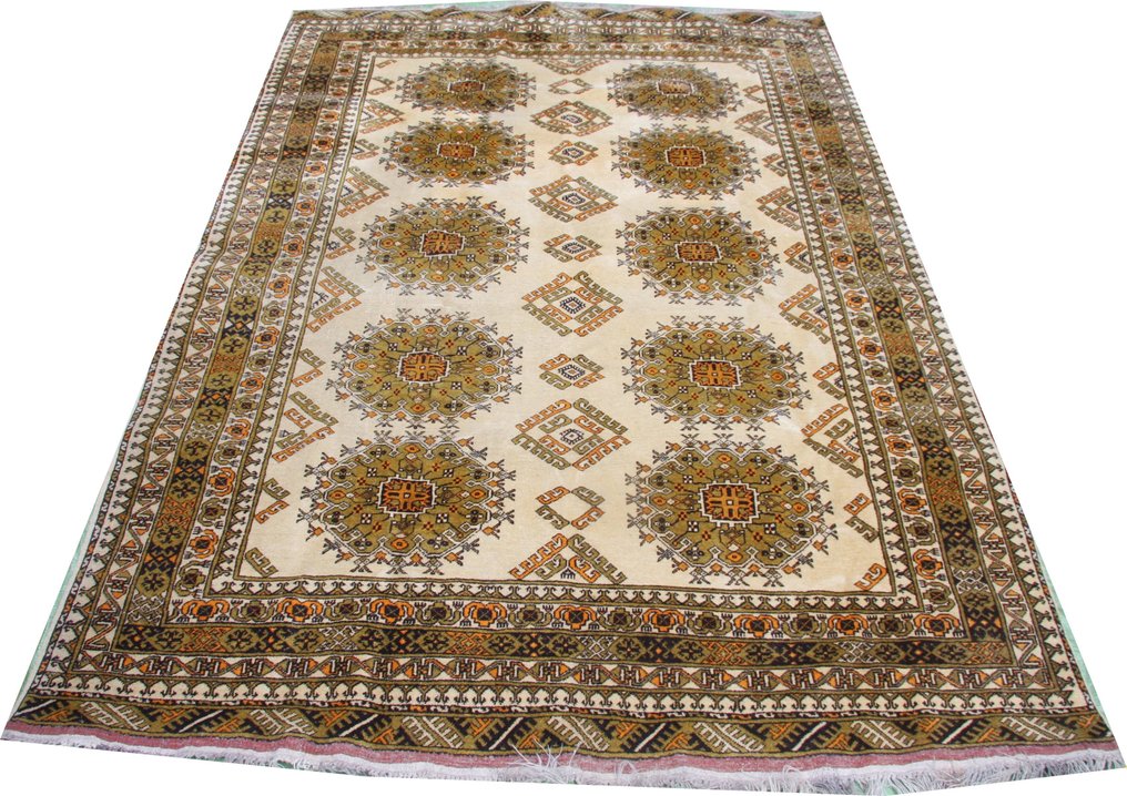 堅固的阿富汗手工羊毛金光雪松 - 小地毯 - 295 cm - 203 cm #1.1