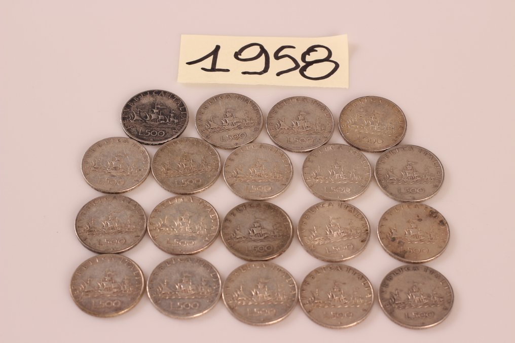 Włochy, Republika Włoska. Republic. 500 Lire argento (85 monete) #2.2