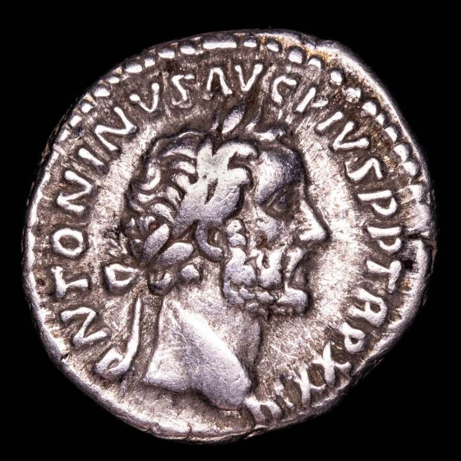 Romarriket. Antoninus Pius (138-161.. Denarius Rome mint 159-160 A.D. SALVTI AVG COS IIII  (Ingen mindstepris) #1.1