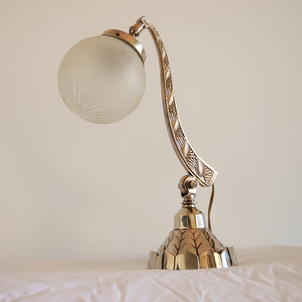Lampa stołowa - Chrom, Kryształ - Rzadki elegancki #1.1