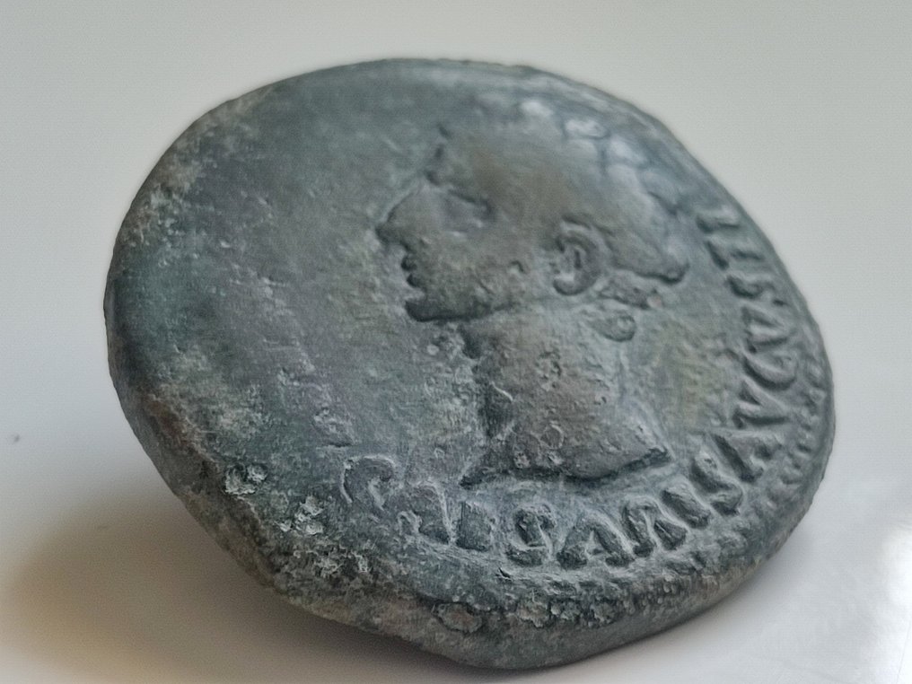Hispanien, Corduba (Colonia Patricia). Augustus (27 v.u.Z. - n.u.Z. 14). Dupondius - Insignias leginarias #1.1