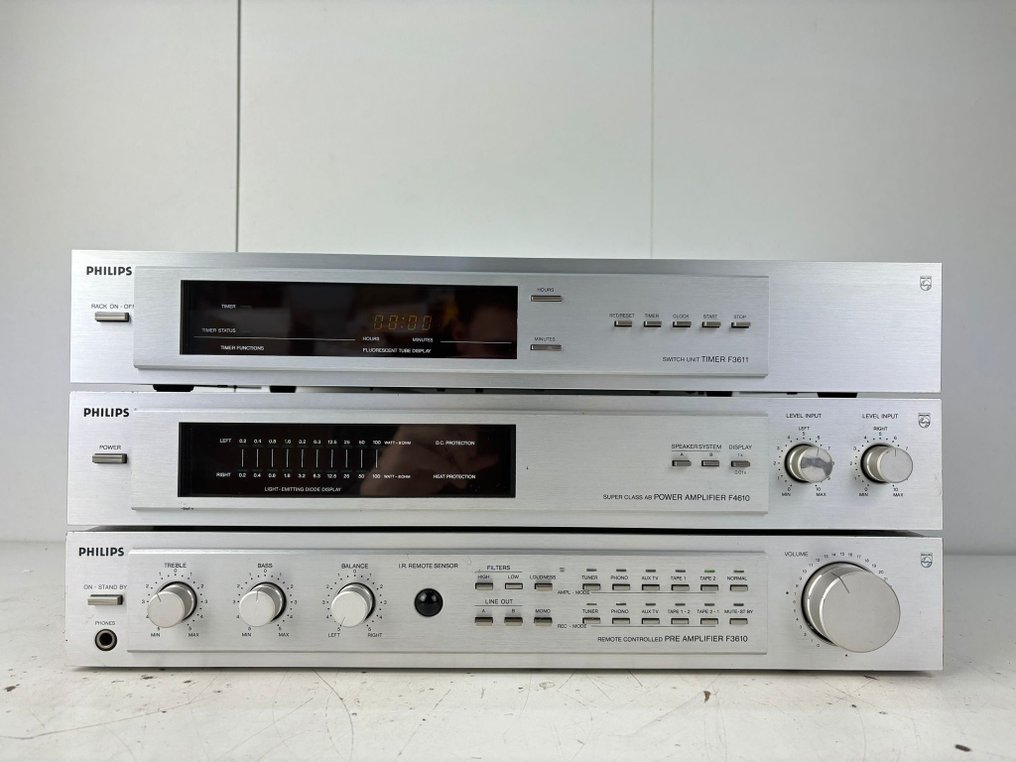 Philips - Preamplificatore F-3610, Amplificatore di potenza F-4610, Temporizzatore F-3611 - Set stereo #1.1