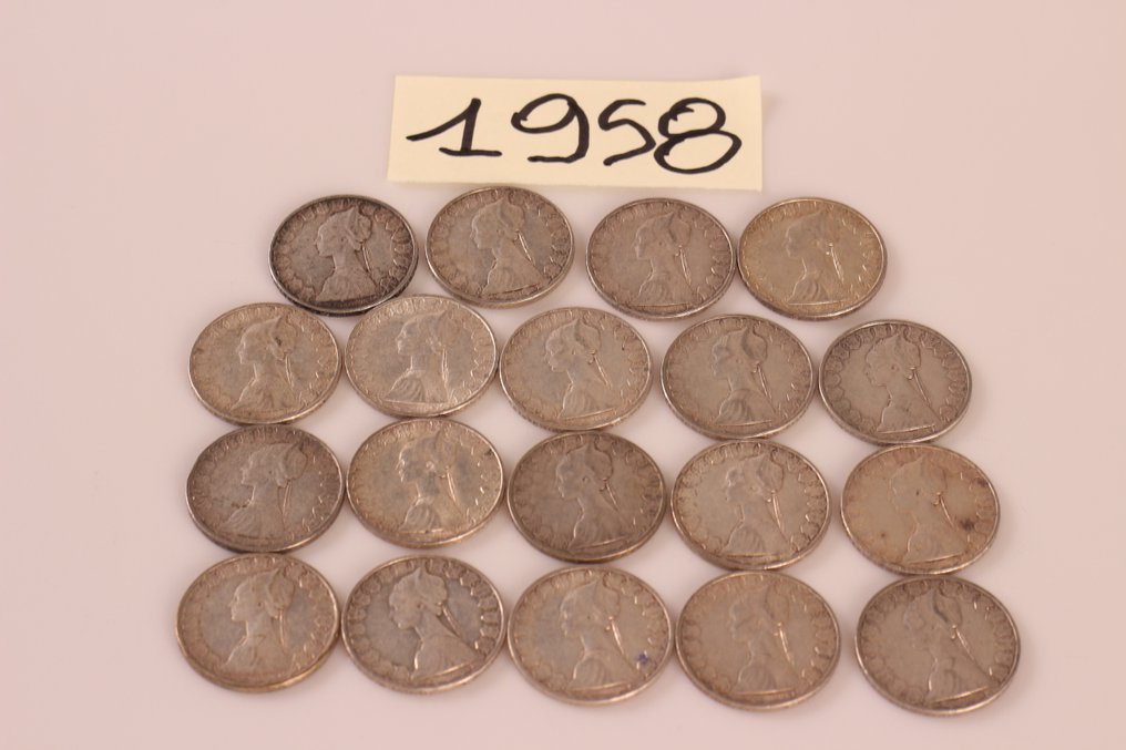 Włochy, Republika Włoska. Republic. 500 Lire argento (85 monete) #2.1