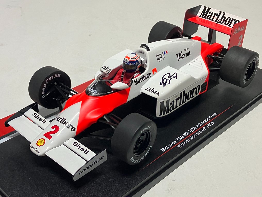 Mclaren - Monacos Grand Prix - Alain Prost - 1985 - Modellbil i skala 1/18  #1.1