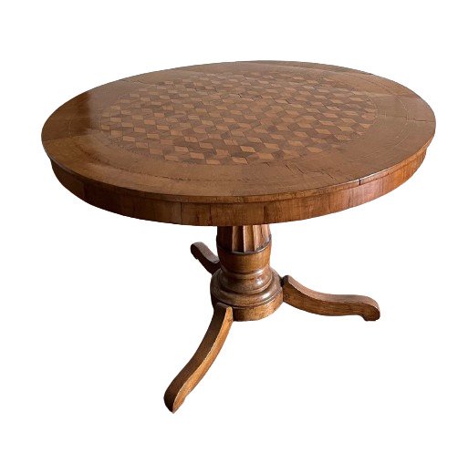 Τραπέζι - Walnut - ένθετο με σχέδιο σκακιέρας #1.1