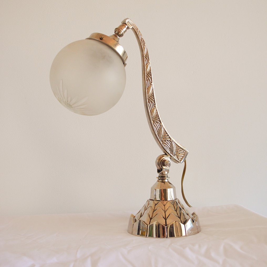 Lampa stołowa - Chrom, Kryształ - Rzadki elegancki #3.1