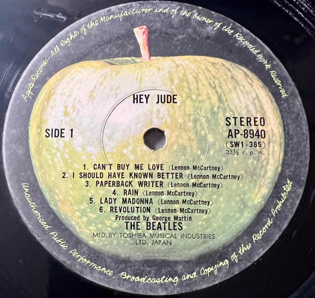 披頭四 - Hey Jude - 1st JAPAN PRESS - 黑膠唱片 - 日式唱碟, 第一批 模壓雷射唱片 - 1970 #2.1