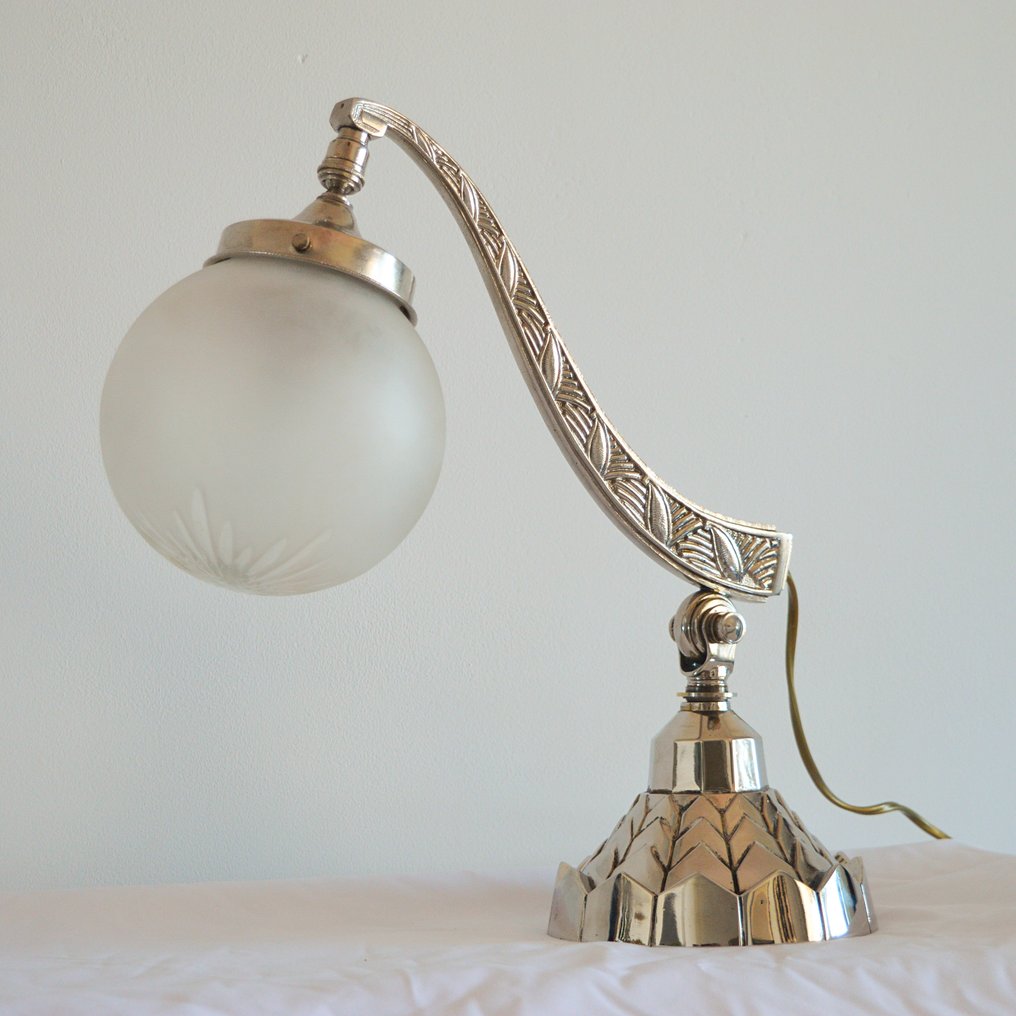 Lampa stołowa - Chrom, Kryształ - Rzadki elegancki #3.2